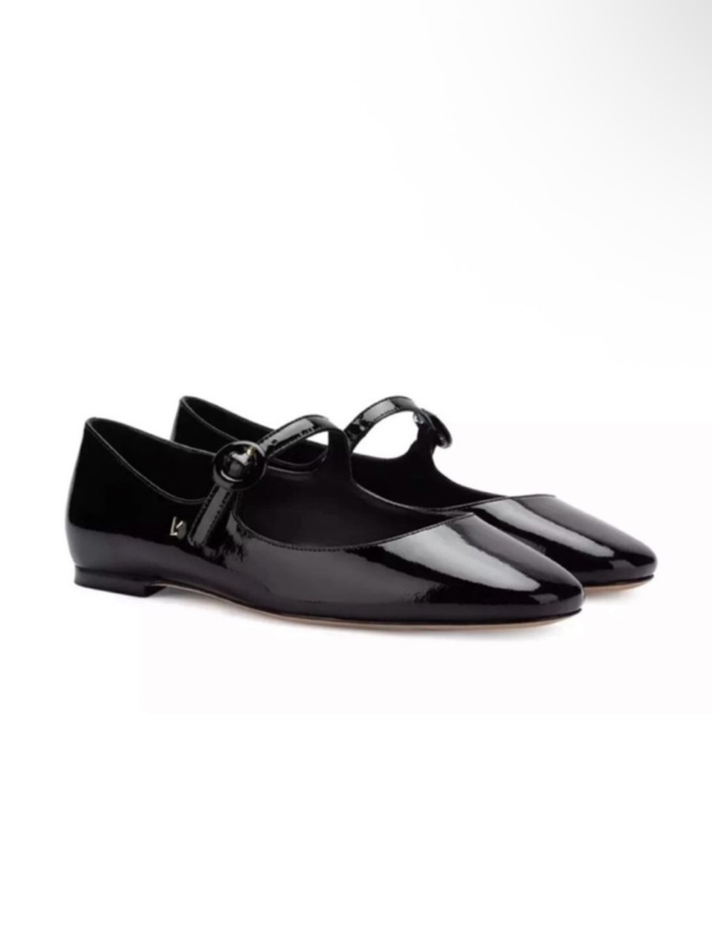 NEW Larroude Blair Ballet Flat In Black Patent leather